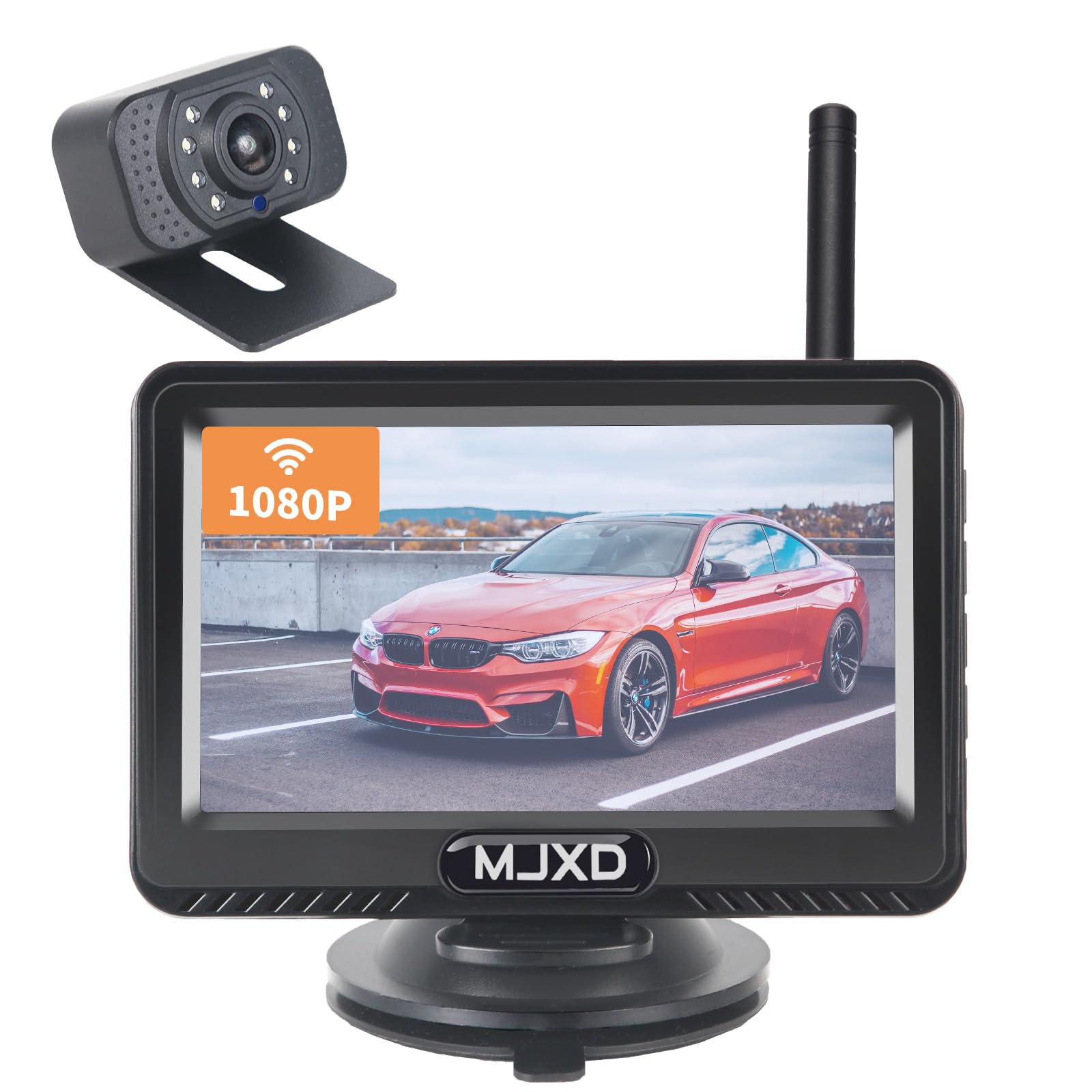 MJXD バックモニター ワイヤレス バックカメラワイヤレス バックカメラモニターセット 4.3インチLCDモニター 録画機能 APP操作 ガイドライン表示あり デジタル信号 正像/鏡像切替可能 IP69防水